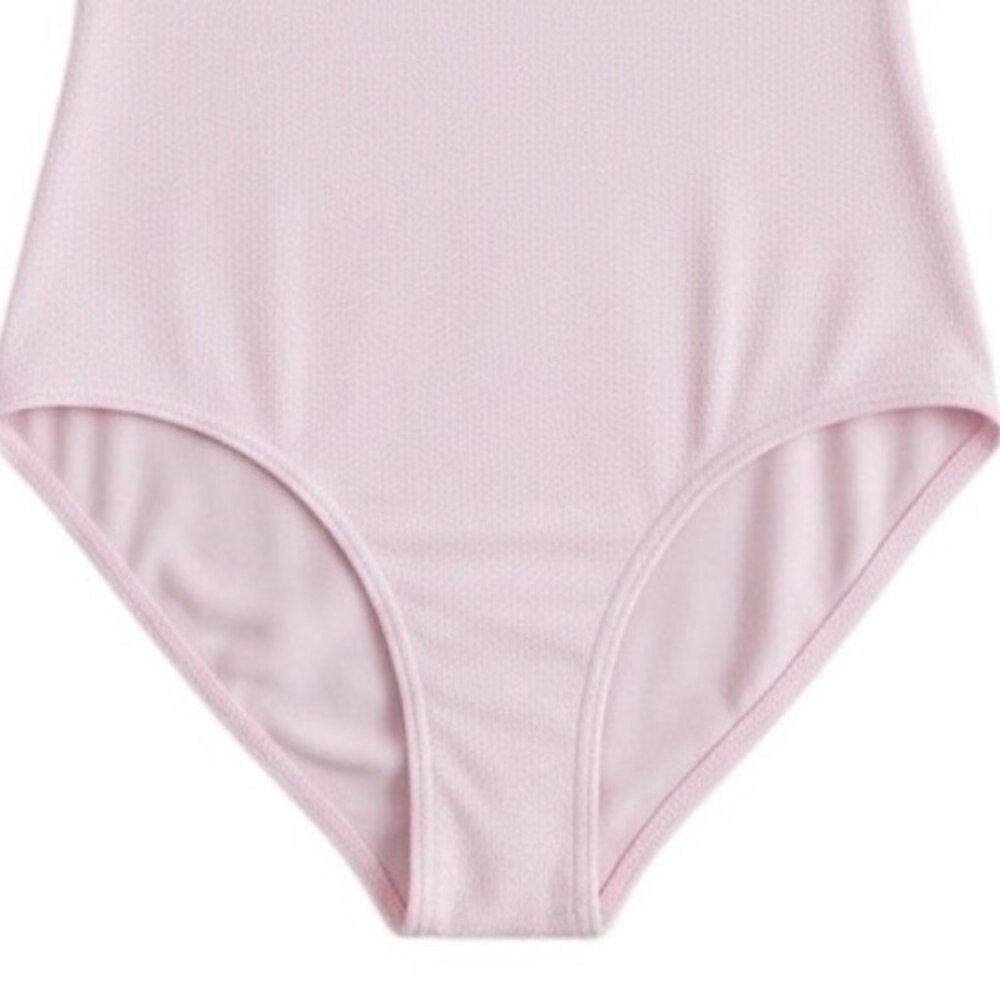 Danskin Adult Small Leotard Theatrical Pink Long Sleeve Scoop Neck Dance Yoga - Picture 4 of 9